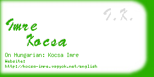 imre kocsa business card